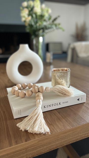 Colgante con cuentas de madera