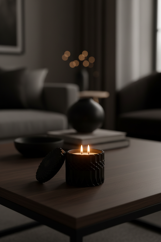 Vela noir en living