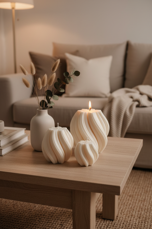Velas esféricas en living
