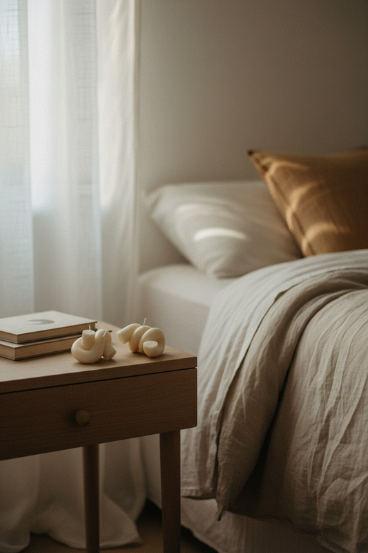 Velas nudo pequeñas en dormitorio